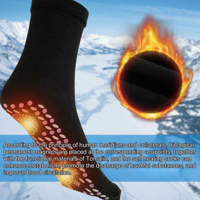 Chaussettes thermiques auto-chauffantes avec tourmalines pour hommes et femmes, chaussettes de massage chaudes et douces pour la peau, confortables, hiver