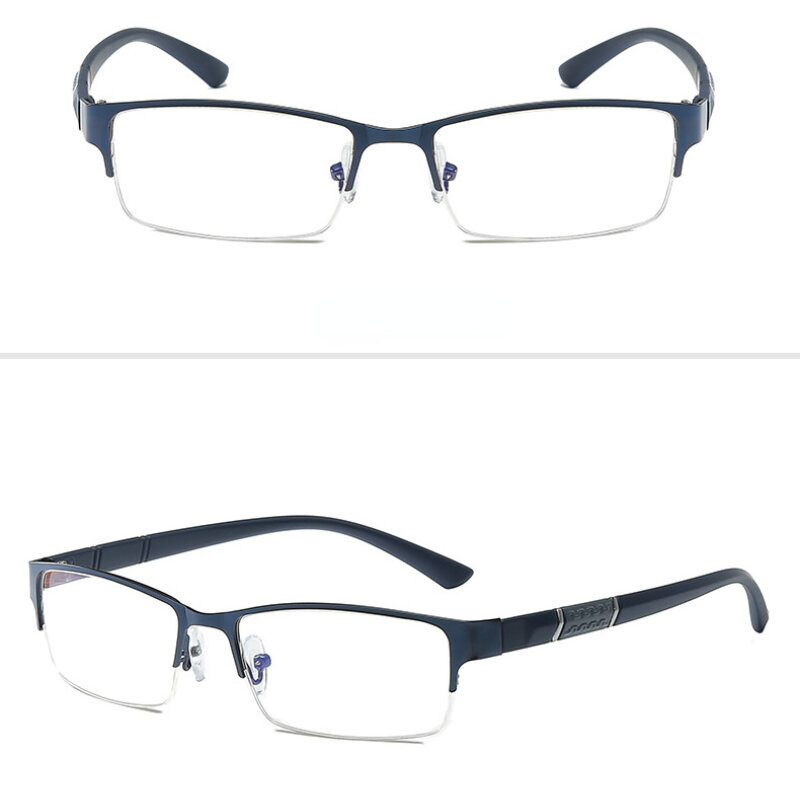 Óculos de leitura de meia moldura para homens e mulheres idosos, óculos unissex fashion, anti fadiga, visão distante, alta definição, negócios, moldura preta