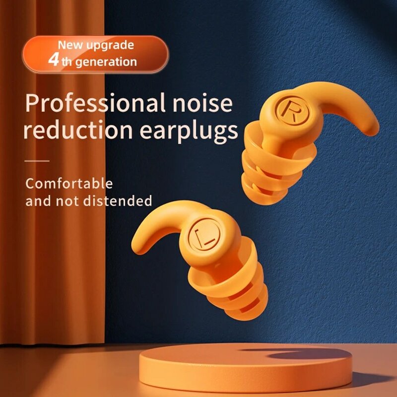 Tapones Para los oídos de silicona suave, Tapones Para los oídos con reducción de Ruido, Para Dormir, 1 par