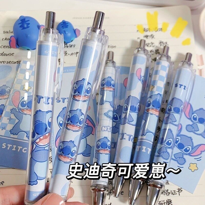 Stitch Disney Cartoon Kawaii Cute Student High-Looking Gel Pen Exam Special 0.5mm Black Quick-Drying Brush Pen Free Shipping