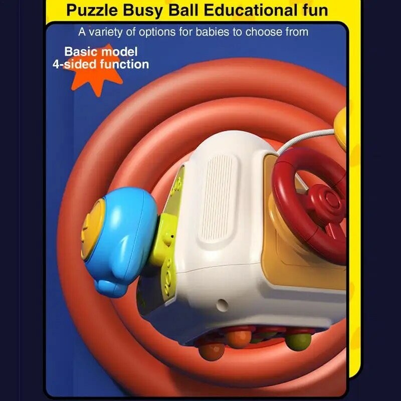 Mainan tali tarik 10 sisi pesawat ruang angkasa warna-warni kubus sensorik tarik kreatif mainan interaktif 360 rotasi roda kemudi mainan Montessori