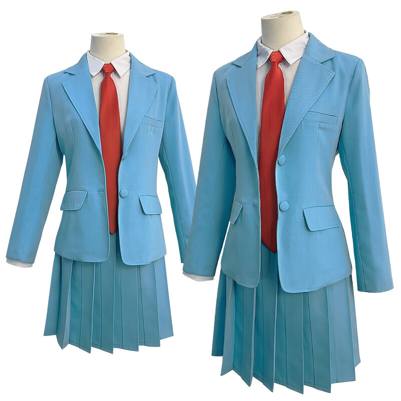 HOLOUN Skip and Loafer 애니메이션 이와쿠라 미츠미 코스프레 코스튬 교복, 파란색 세트 셔츠, JK 스커트 타이, 데일리 착용 선물