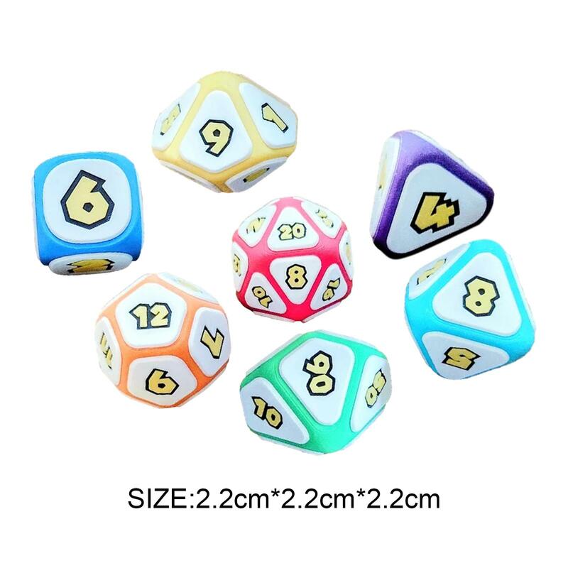 Multi-Sided Polyhedral Dices Set, Role Playing Games, Brinquedos de Entretenimento, Jogos de Mesa, PVC, 7x, D4, D8, D10, D12, D20, RPG