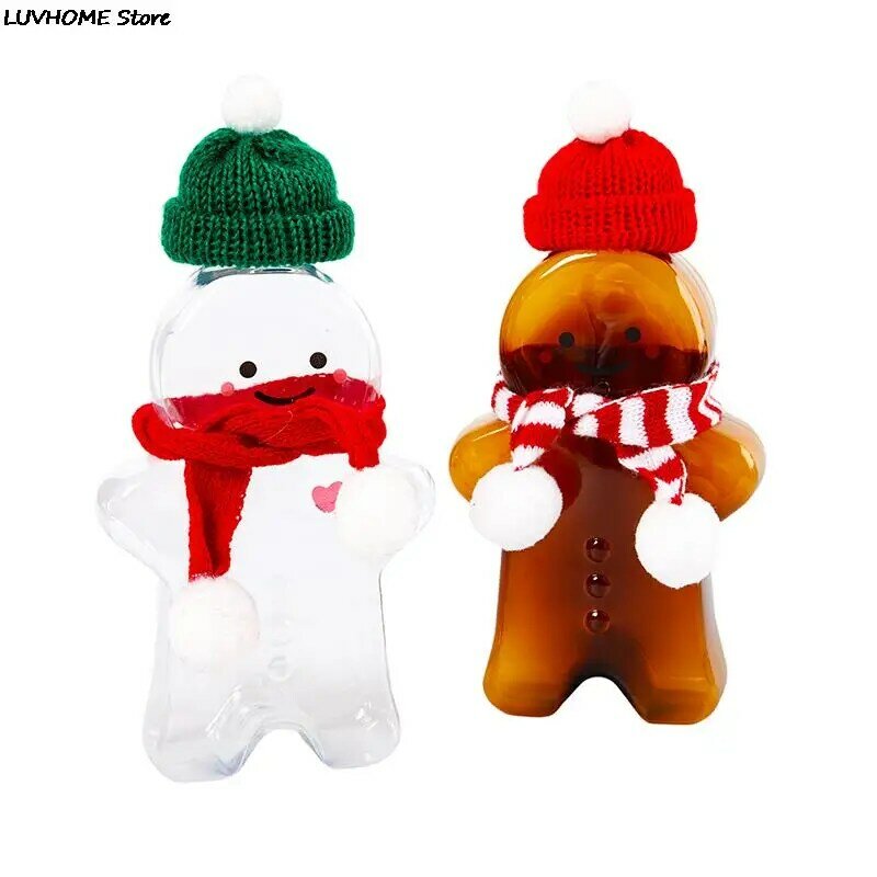 2022 Creative Gingerbread Man Cute Bear Shape Plastic Drink Cup Christmas Decorations Christma Gift Kids Toys