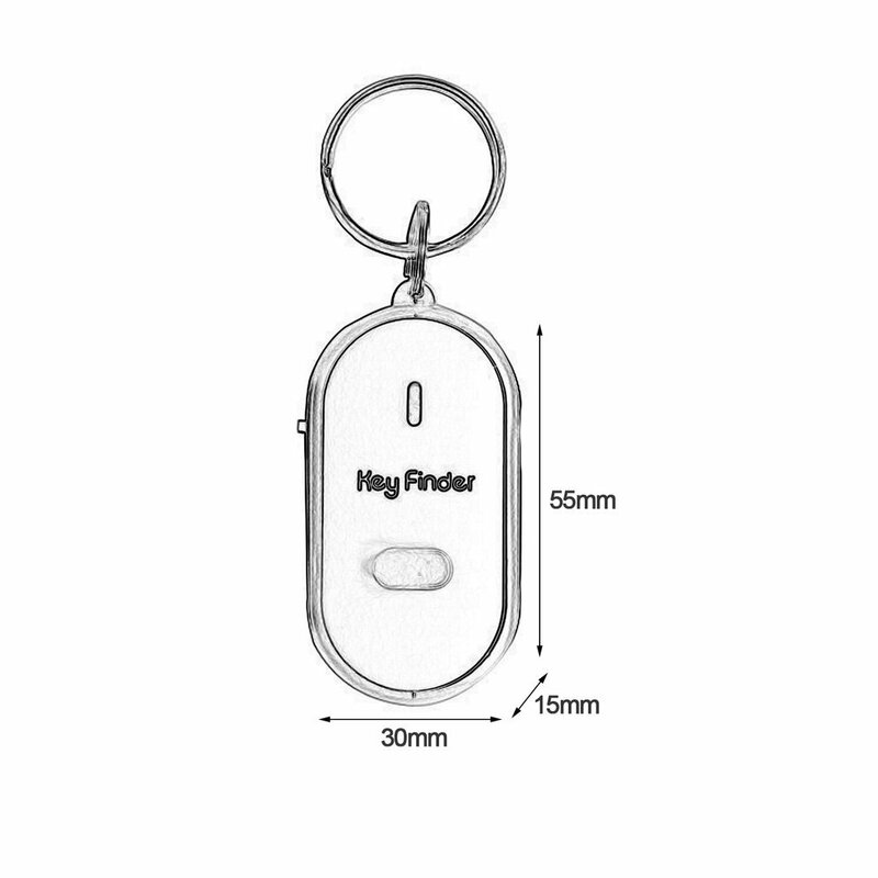 LED Whistle Key Finder com chaveiro, piscando som alarme de controle, Anti-Lost Keyfinder, localizador Tracker, novo