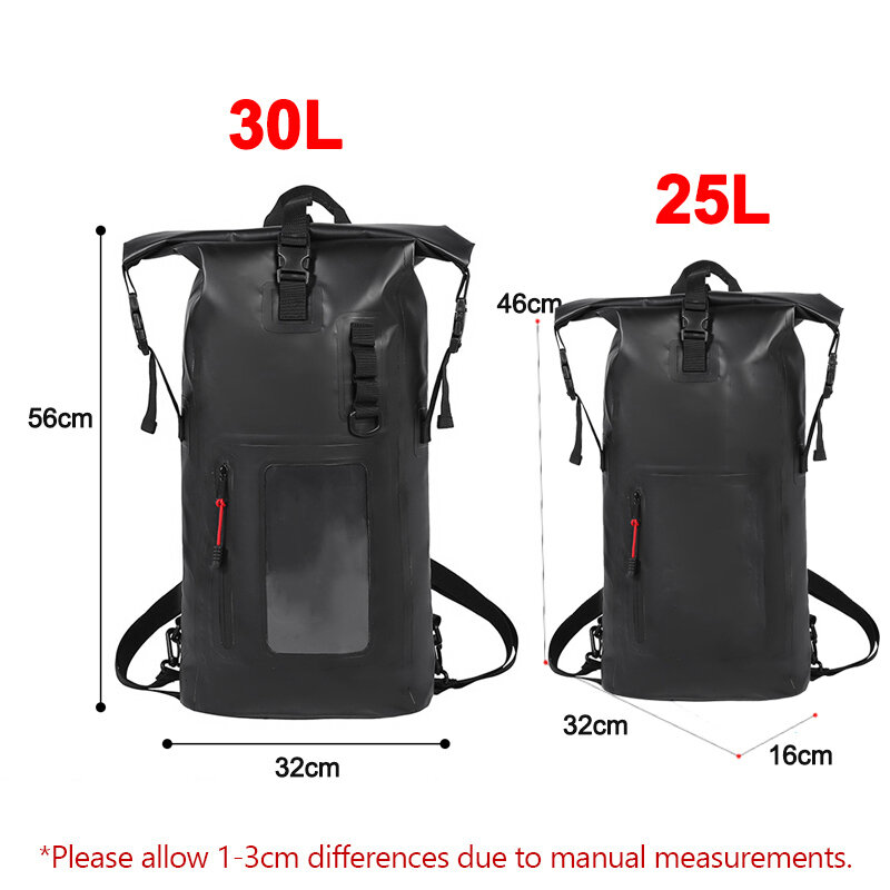 25L 30L Swimming Bag Dry Waterproof PVC Backpack Bucket Large Capacity Rafting Kayaking River Trekking Floating Sailing xa23wd