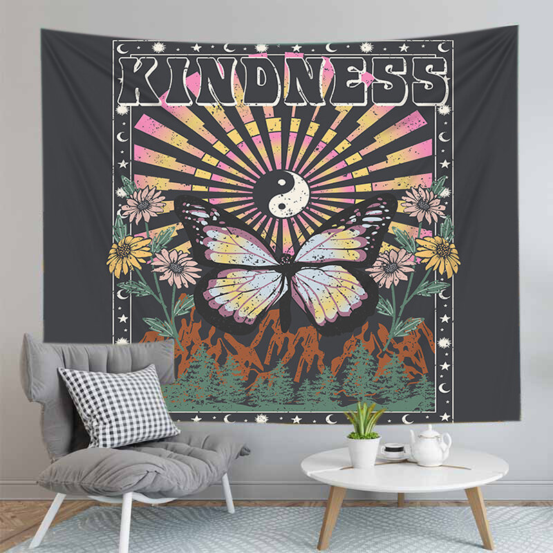 Moda tapeçaria de parede pendurado psychedelic pendurado tecido fundo da parede cobrindo quarto sala estar hippie decoração tapeçaria