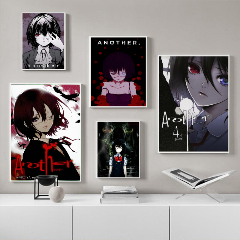 Poster Anime horor A-anlain poster Retro seni dinding kualitas lengket HD untuk dekorasi ruangan Kawaii rumah