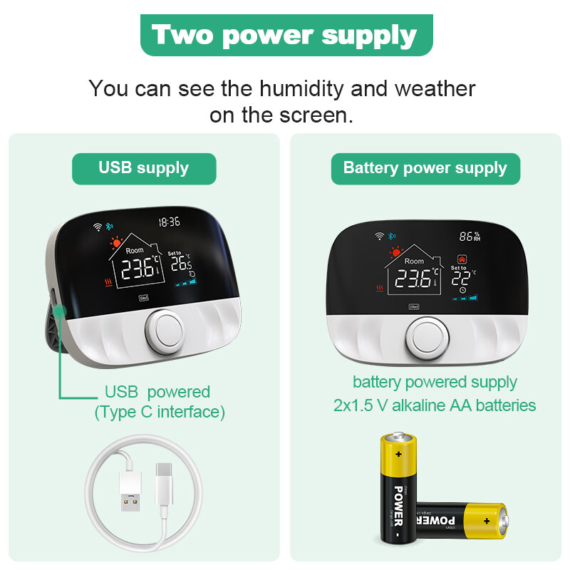Tuya Smart Home Wifi Draadloze Thermostaat Ketel Combi Batterij Kamerthermostaat Temperatuurregelaar Google Assistent Alexa