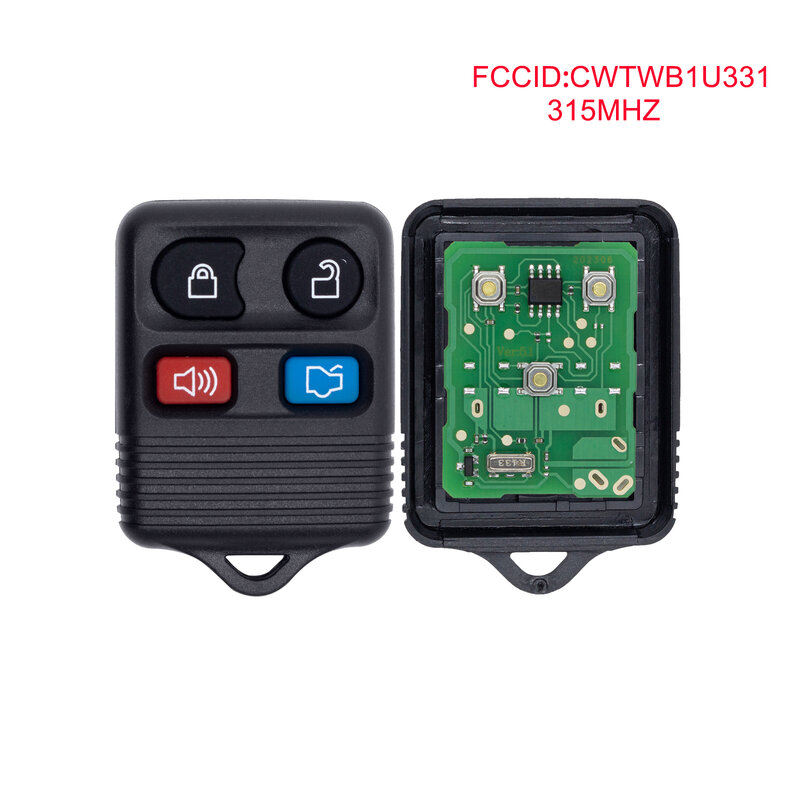 2 buah 4 tombol kunci remot Kontrol Mobil Key 315Mhz untuk Ford e-series Ranger ekspedisi Lincoln LS Town 1998-2016