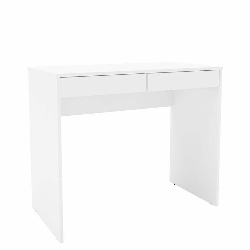 Polifurniture Tijuca 35.5 in. Writing Desk with 2 Drawers, White