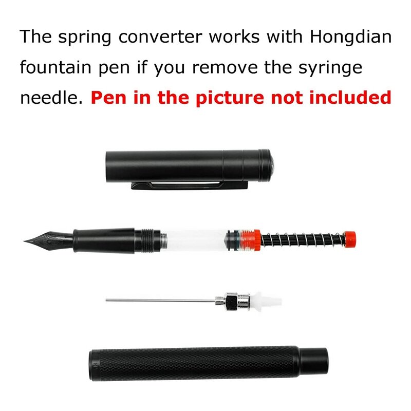 5 PCS Fountain Pen Ink Syringe Filler Spring Converter With Removable Blunt Needle Tip