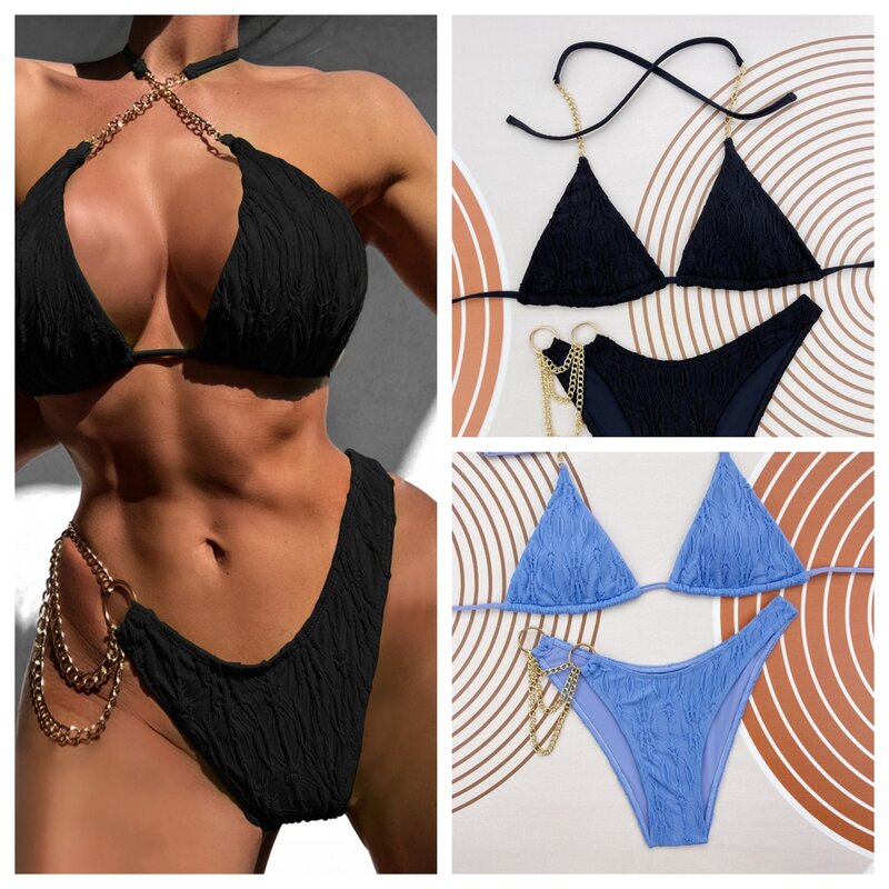 Maiô bandeau sexy para mulheres, cintura baixa, push up, acolchoado, triângulo, monokini, terno de praia, novo design