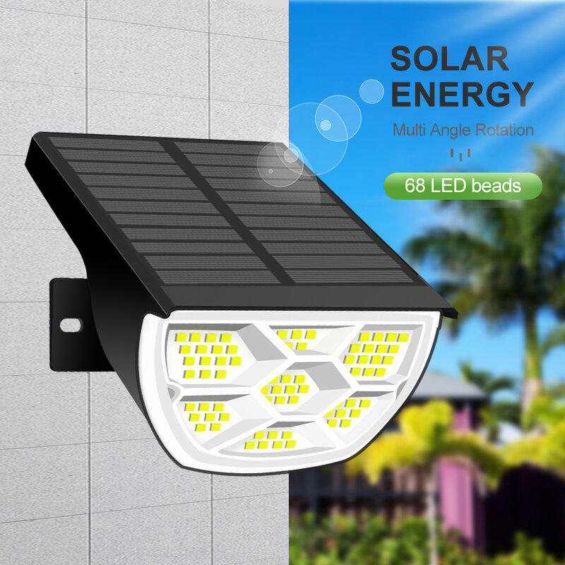 72/68 LED Solar Landscape Lights Outdoor IP65 Waterproof Solar Light with 3 Modes Solar Garden Spotlight for Yard Lawn Walkway