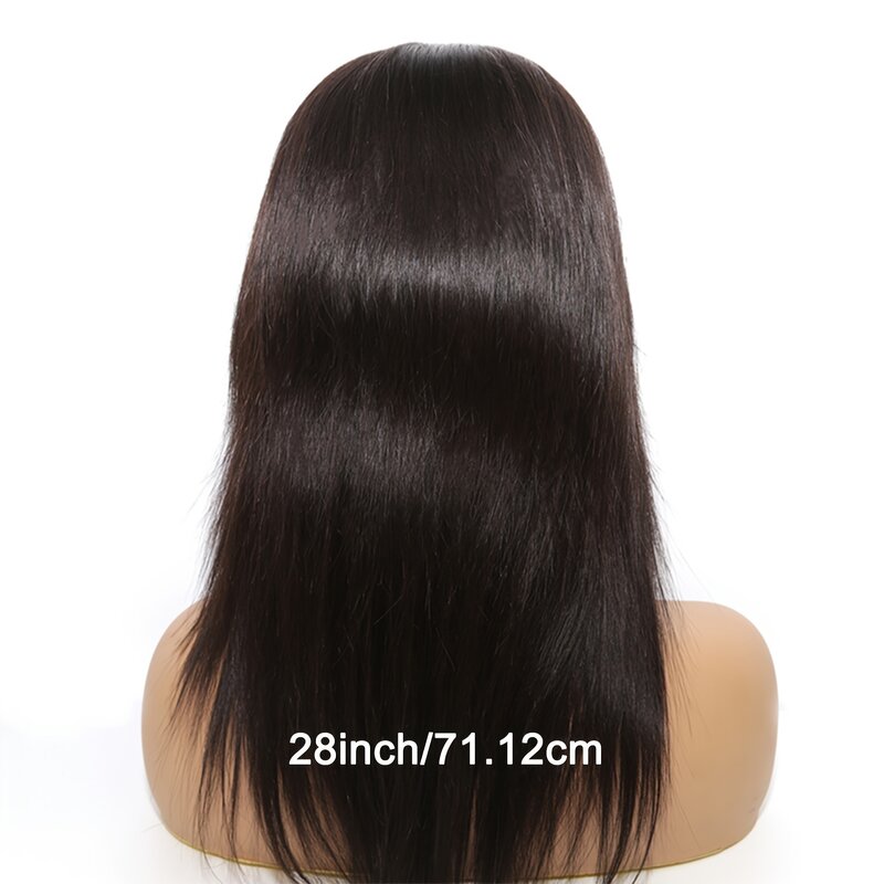 Wig sintetis lurus renda depan rambut manusia wig depan rambut manusia ketebalan 180% wig Frontal renda untuk wanita 22-32 inci