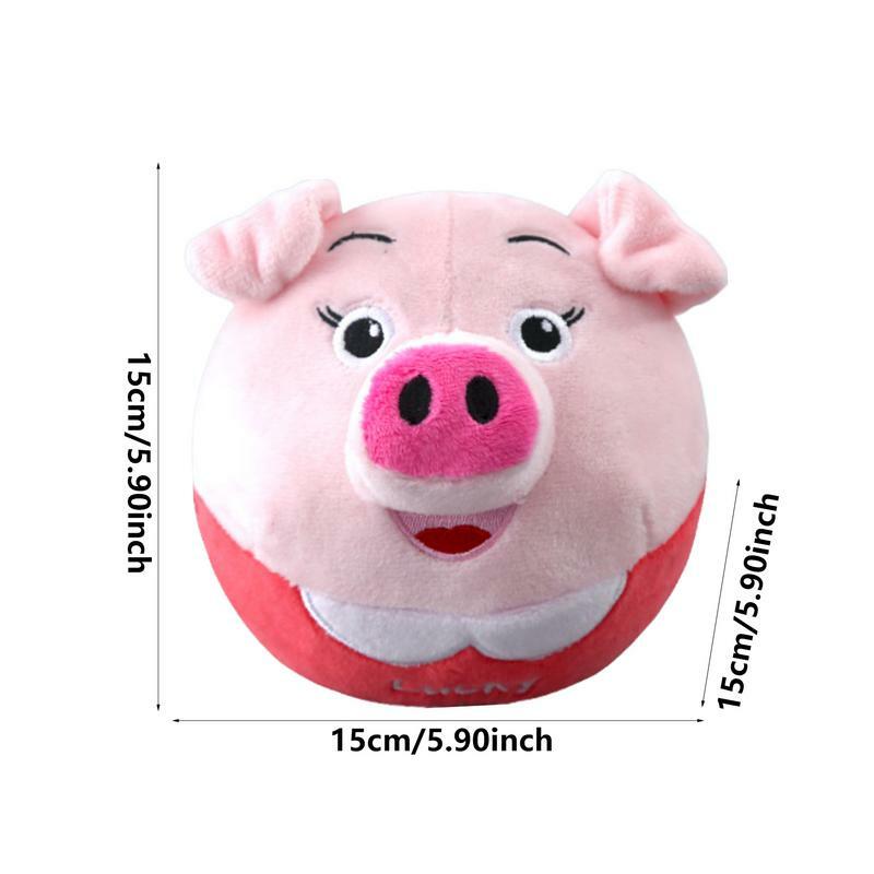 Auto Bounce Squeaky Toy Plush para Cães, Ativo, Porco em movimento, Macio, Bonito, Divertimento