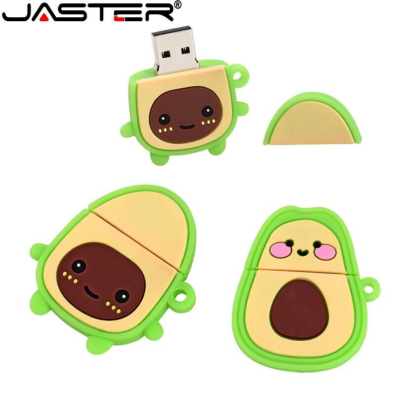 JASTER – clé usb 2.0, support à mémoire de 4GB 8GB 16GB 32GB 64GB 128GB, lecteur flash mignon avocat vert, cadeaux en vrac