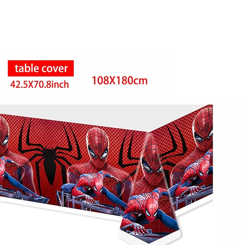 Spiderman Birthday Party Supplies Paper Cup Plate Banner Table Cover Cake Topper Napkin Balloon for Kids Boys Party Decorations