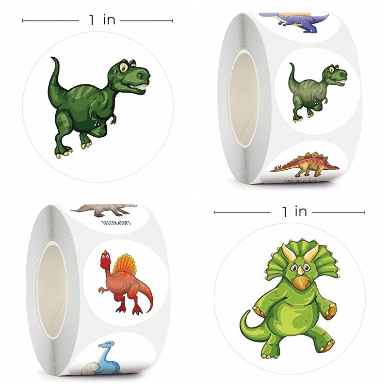 子供用の漫画ステッカー,恐竜のデザインの小さなステッカー,文房具,学校の教師用品,100〜500ユニット