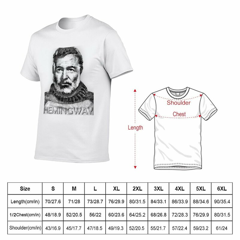 New Mr. Hemingway T-Shirt korean fashion Short sleeve custom t shirts design your own T-shirts for men cotton