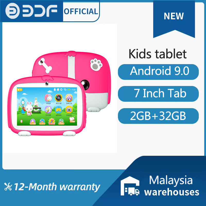 Tablet anak-anak, desain baru tablet 7 inci android 9.0 PC 4000mAh RAM 2GB ROM 32GB Tablet anak-anak belajar anak-anak