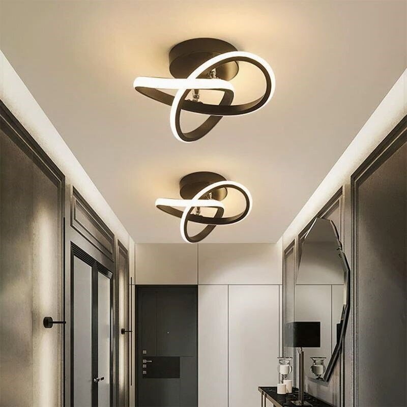 Lampki sufitowe z pasmem LED nowoczesne minimalistyczne lampy do salonu do wejścia na balkon schody wystrój domu oprawy Led Luster