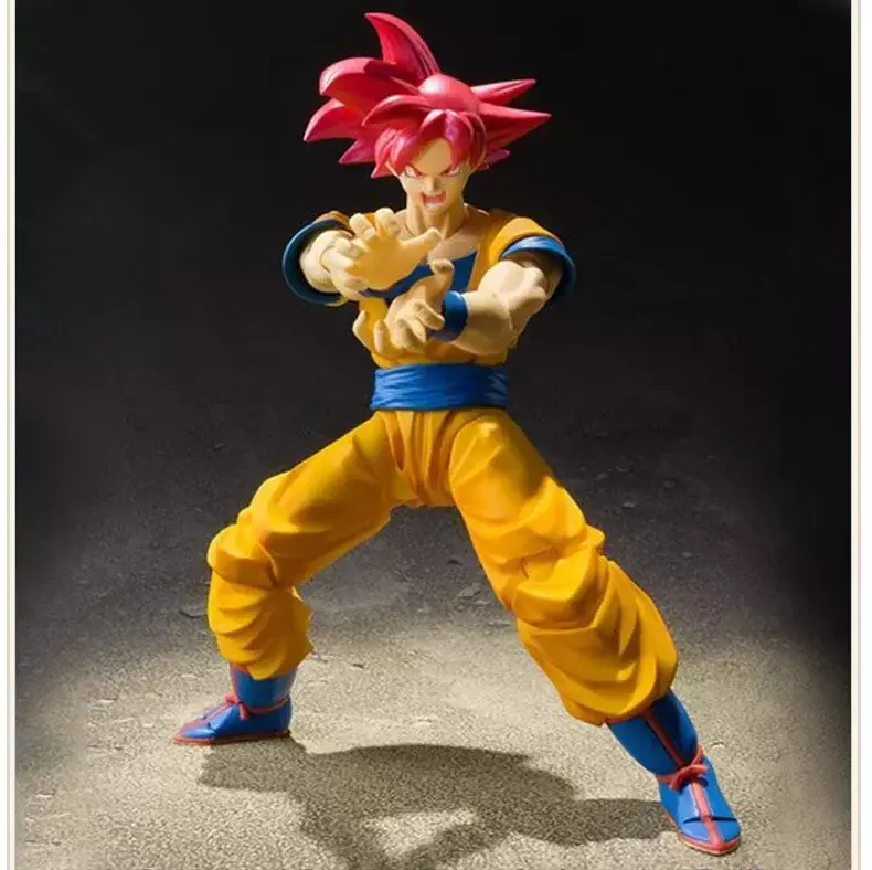 Anime Dragon Ball Z Super Saiyan tokoh aksi SHF Red God Red Goku Zamasu Model bergerak sendi Brinquedos hitam hadiah Goku