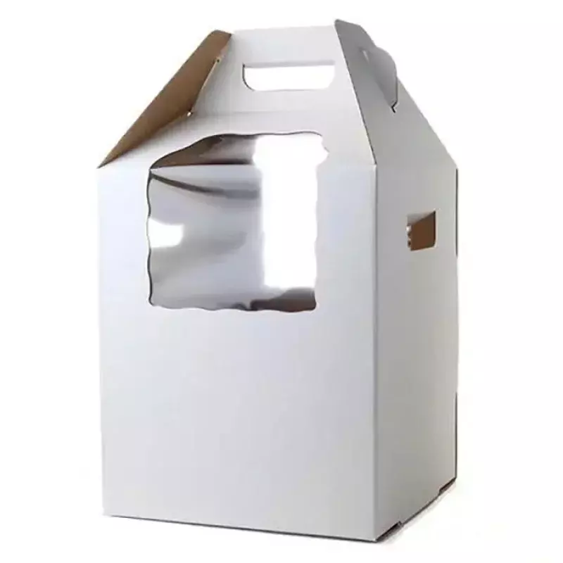 Prodotto personalizzato stampa personalizzata Logo scatola carta scatola da Dessert biodegradabile scatola da pasticceria confezione di torta di carta con manico e
