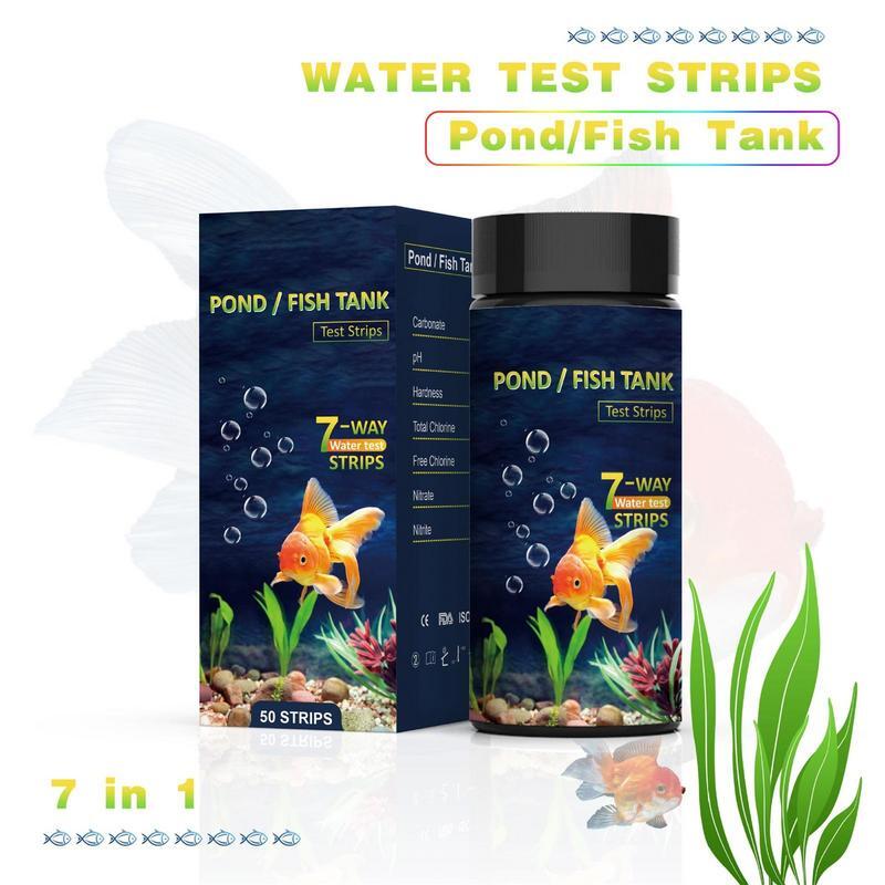 Aquarium Wasser Testkit 7-Wege-Aquarium Testkit für Süßwasser Salzwasser Spa Teststreifen für Whirlpools Tester Kit ph