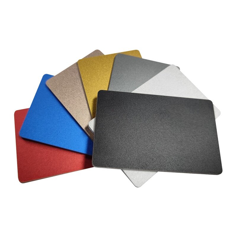Placas de Metal de aluminio anodizado personalizadas, 0,8mm, 1,0mm de espesor, resistentes a los arañazos, coloridas, en blanco, pulido con chorro de arena