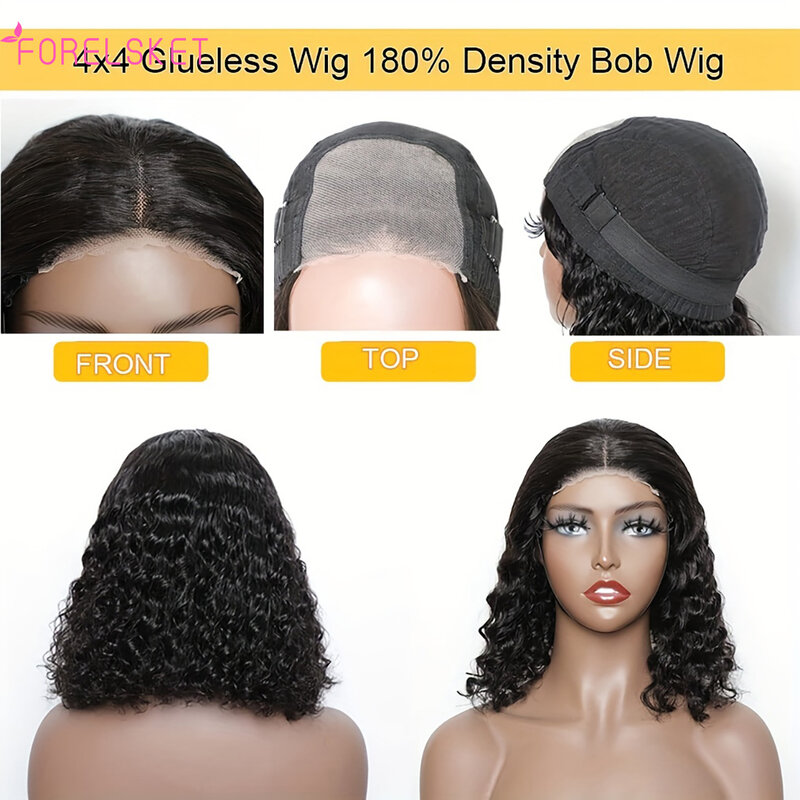 Wear and Go-Peluca de cabello humano sin pegamento para principiantes, postizo de encaje, corte profundo, sin pegamento, 100%