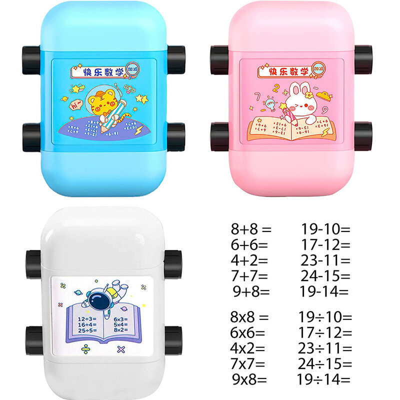 Double-tête Math Practice Number Rolling Stamp, Addition, Soustraction, Question Stamp, Win 100 Maths, Digital Roller