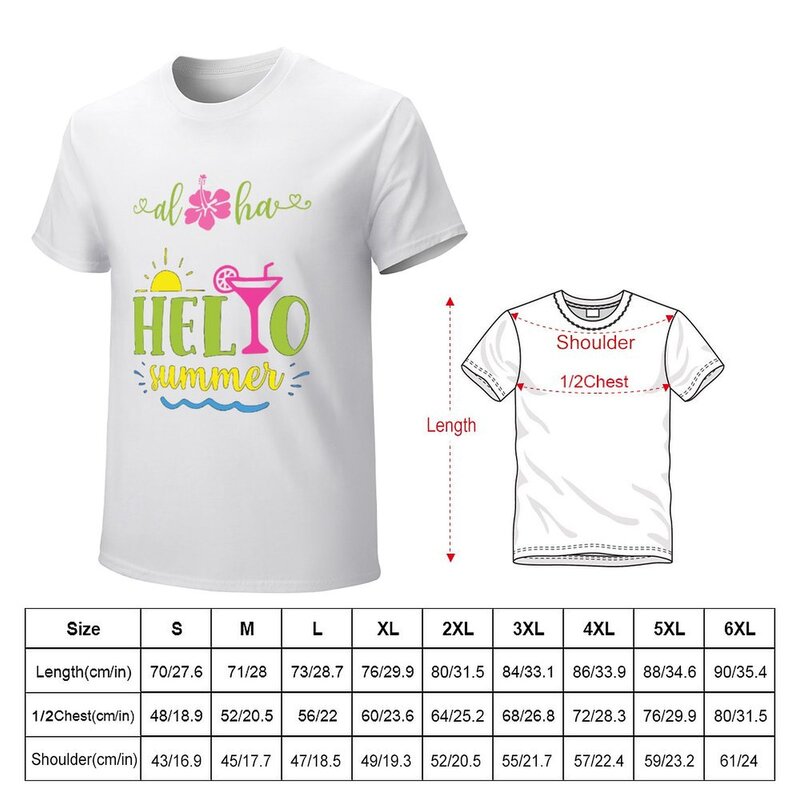 Camiseta de hello summer para hombre, ropa de anime para niño, niño, blanco