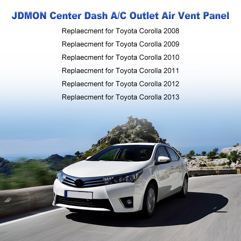 Panel de ventilación de aire de salida para salpicadero central de coche, con interruptor de emergencia, para Toyota Corolla 2008, 2009, 2010, 2011, 2012, 2013, 55670, 02160