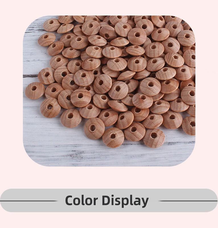50/100pc/lot 13*5mm Baby Wooden Flat Beads Baby Teething Beads Pacifier Chain Necklace Accessories Safe Nursing Chewing BPA Free