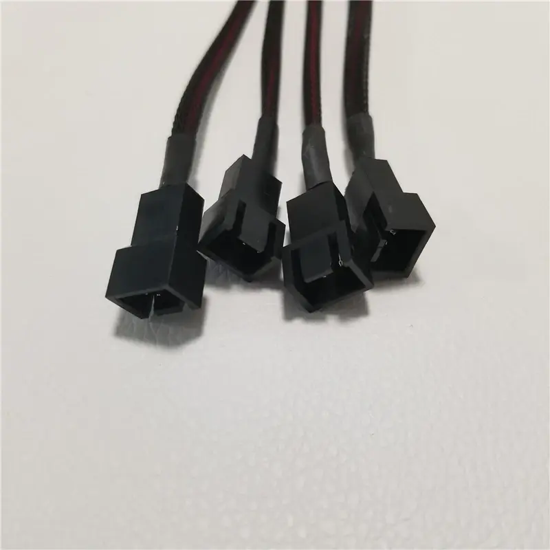 15Pin SATA Cable Male to 4-Port Cooler Cooling Fan 3Pin Socket ( 2Pin ) 12V Power Supply  CORD 22AWG Wire for PC DIY