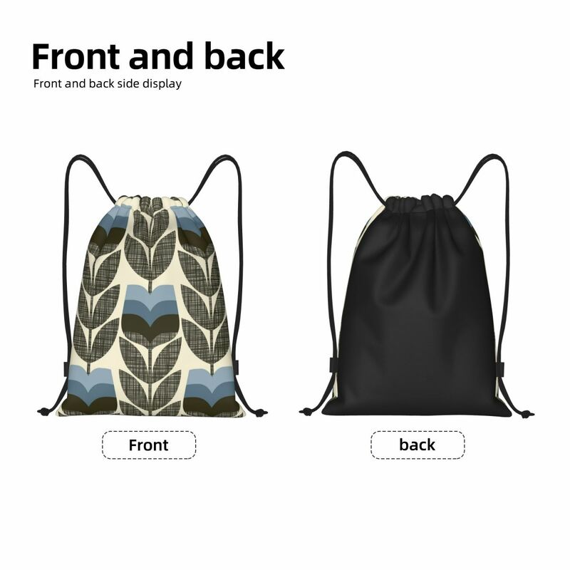 Rose Bud Powder Blue Orla Kiely Print Drawstring Backpack Women Men Sport Gym Sackpack Foldable Shopping Bag Sack