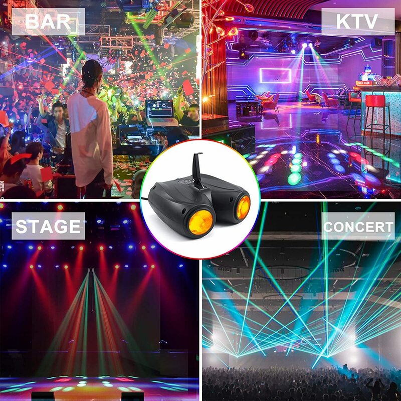 LED 더블 헤드 디스코 램프 스포트라이트, 다채로운 DJ 파티 조명 프로젝터, 128/64led 무대 효과 조명, 홈 엔터테인먼트