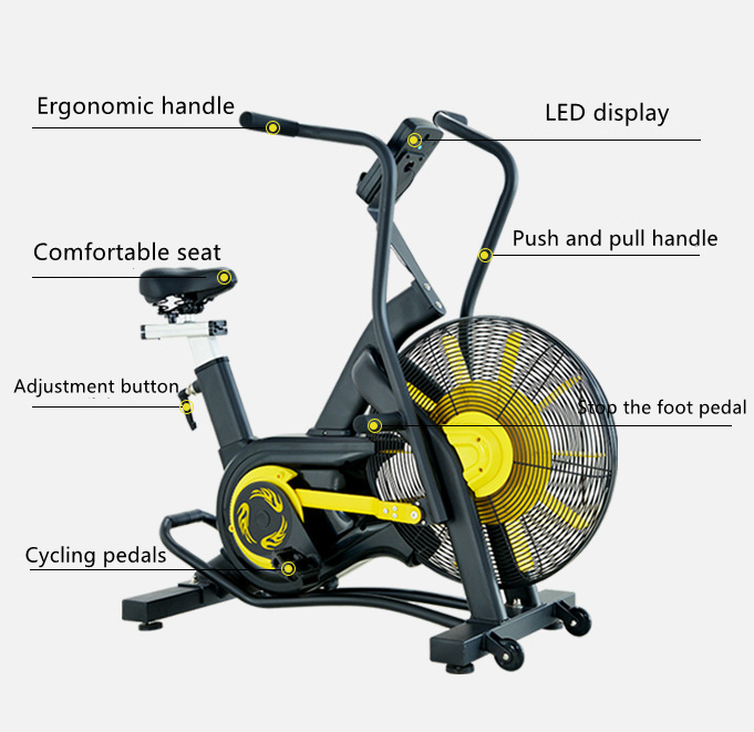 New Commercial Fitness Equipment Air Bike Cross-Fit Air Bike Fitness Exercise Air Bike