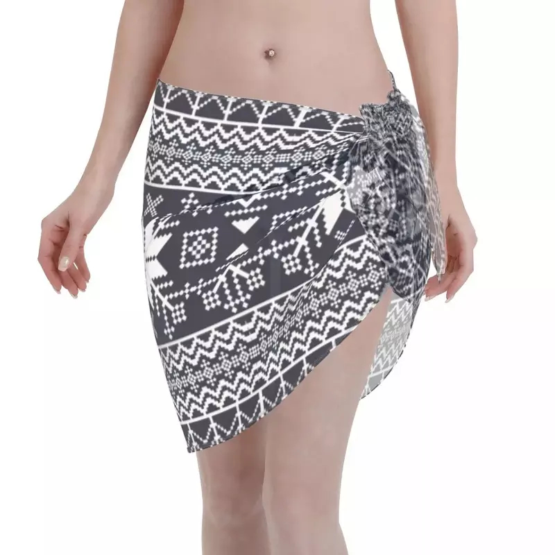 Sexy Frauen geometrische Muster Boho Perspektive kurze Sarongs Badeanzug Vertuschungen Bikinis Vertuschungen Röcke Strand kurze Röcke