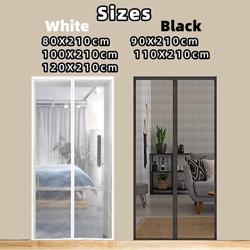 New No Punching Magnetic Screen Door Curtain Anti Mosquito Insect Fly Bug Automatic Closing Household Ventilation Door Curtain