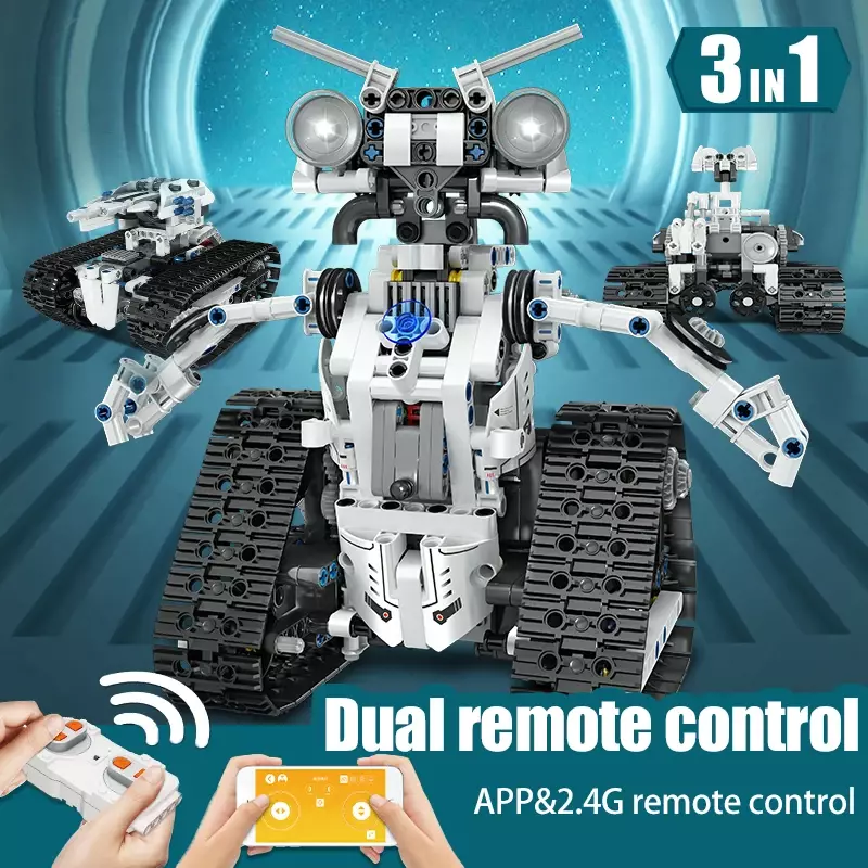 Robot RC 3 dalam 1 anak-anak, mainan induksi giroskop kontrol suara dapat diprogram cerdas aplikasi Remote Control untuk hadiah anak laki-laki