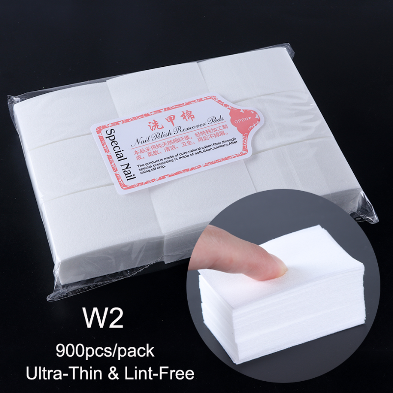 900 pçs gel polonês removedor almofadas manicure fiapos livre guardanapos embeber fora toalhetes de unha algodão limpeza verniz unha arte ferramenta
