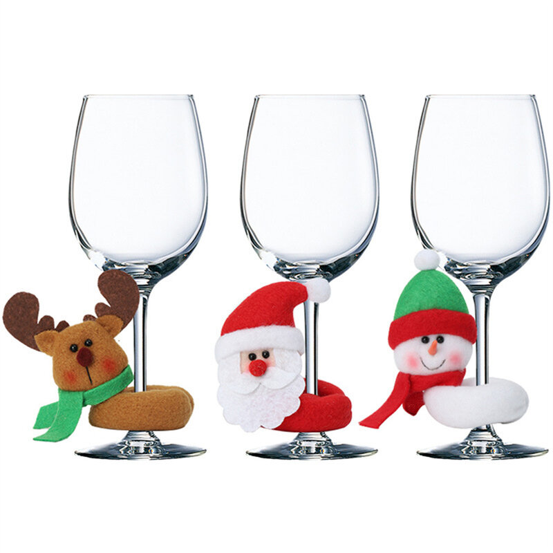 Bałwan zestaw butelek do wina dekoracyjne przyciągające wzrok bezpieczeństwo popularne uroczy musi być Święty Mikołaj dekoracja łazienki wysokiej jakości