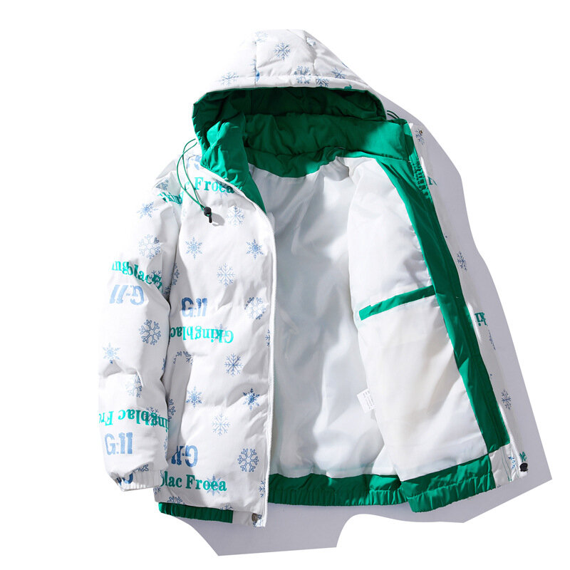 남성용 파카 코튼 재킷, 트렌디 브랜드, 한국 버전 후드, 두꺼운 보온 코트, 2023 가을 및 겨울 트렌드