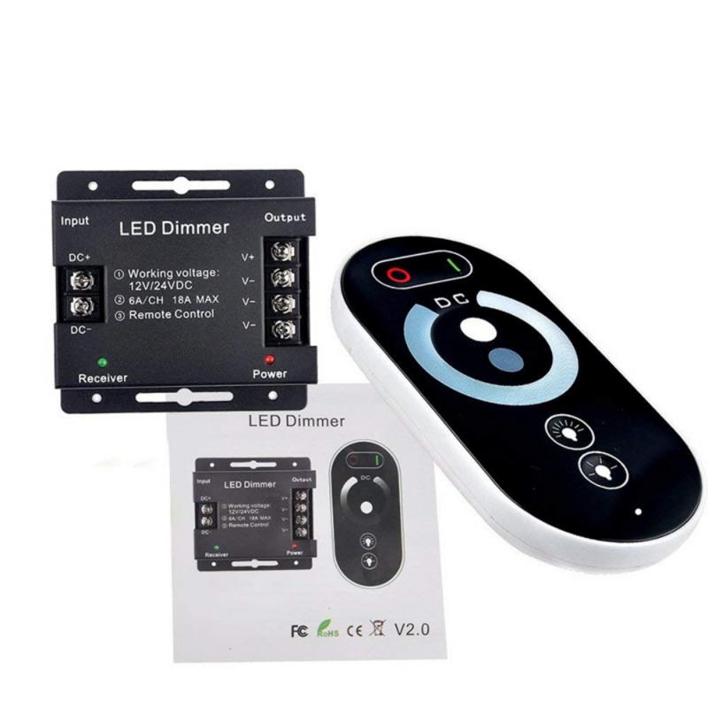 6-Tasten-Touch-Monochrom-Touch-Lichtstreifen Licht paneel DC 12V 24V Wireless 2,4g RF Einfarben-Fernbedienung LED-Dimmer