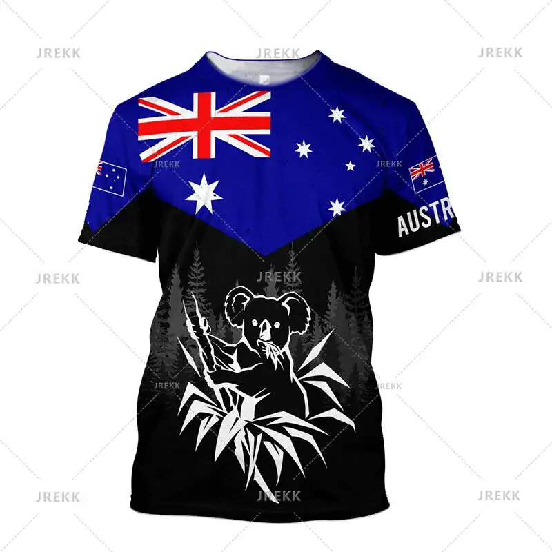 Camiseta con estampado 3D de bandera de Malbon australiana para hombre y mujer, Tops informales de moda, manga corta, cuello redondo, ropa de calle, camisetas holgadas