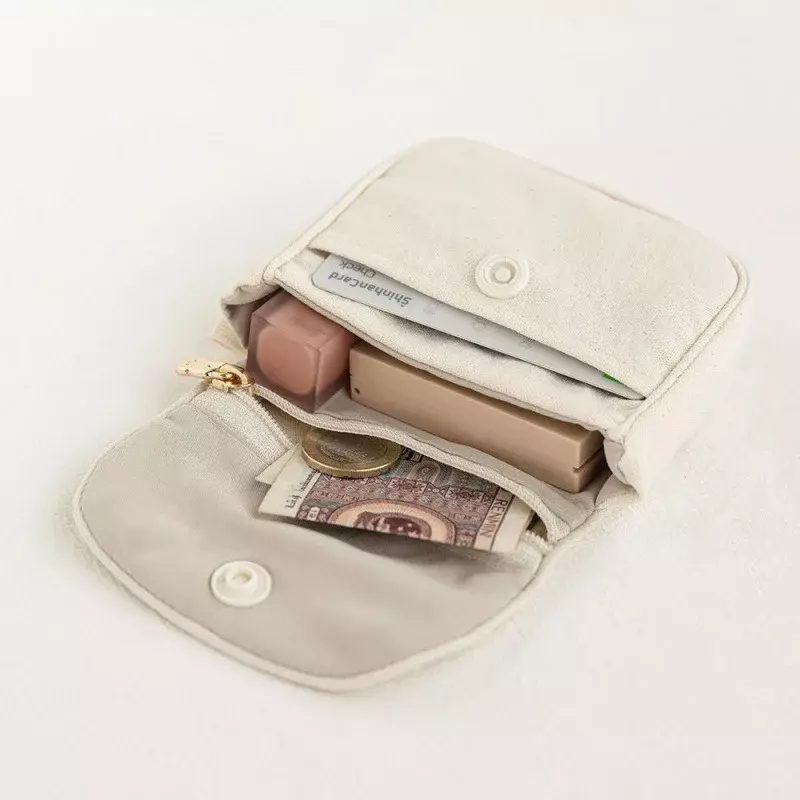 학생용 미니 휴대용 동전 지갑 카드홀더, 심플한 단색 지갑, 카드 정리함, 귀여운 작은 립스틱 가방, 1 개