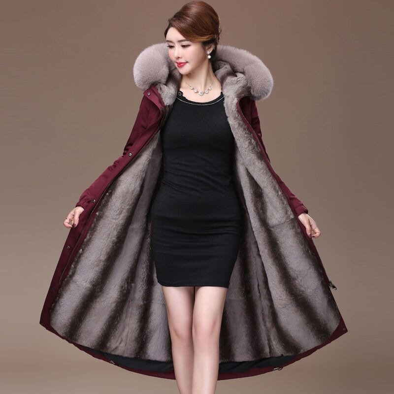 Новинка 2023, Женское зимнее пальто из искусственного меха ниже колен, длинная флисовая куртка со съемной внутренней подкладкой, толстая верхняя одежда с капюшоном