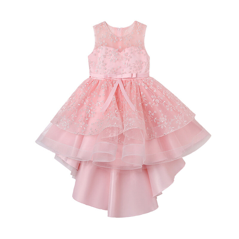 Little Children's princess dress flower girl bouffant gauze trailing dress little girl's birthday show piano dress dress